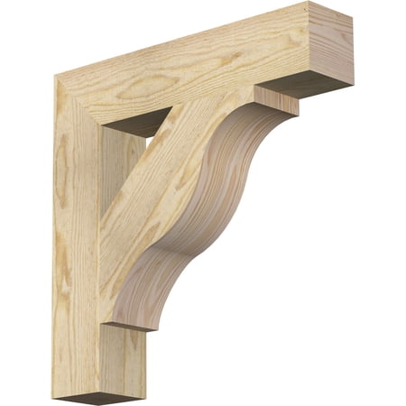 Ekena Millwork 4"W x 20"D x 20"H Funston Block Rough Sawn Bracket, Douglas Fir