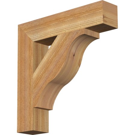 Ekena Millwork 4"W x 20"D x 20"H Funston Block Rough Sawn Bracket, Western Red Cedar