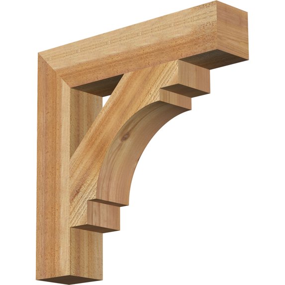 Ekena Millwork 4"W x 20"D x 20"H Merced Block Rough Sawn Bracket, Western Red Cedar