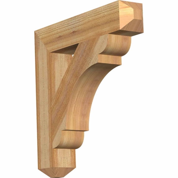 Ekena Millwork 4"W x 20"D x 20"H Olympic Craftsman Rough Sawn Bracket, Western Red Cedar