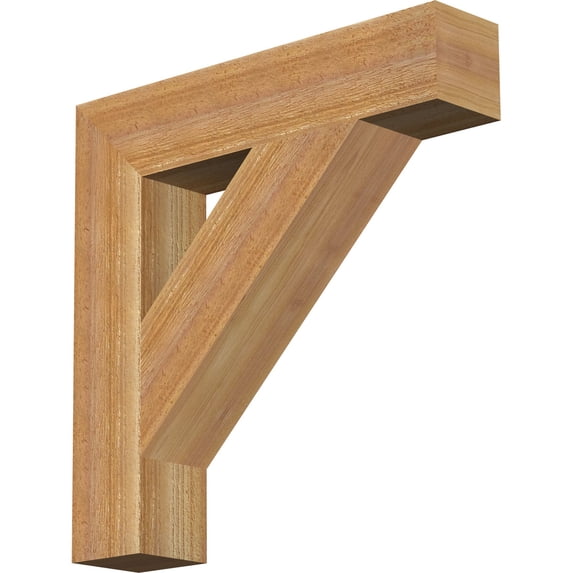 Ekena Millwork 4"W x 20"D x 20"H Traditional Block Rough Sawn Bracket, Western Red Cedar