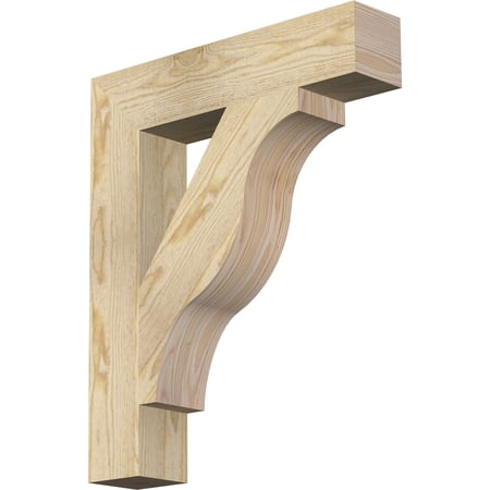 Ekena Millwork 4"W x 20"D x 24"H Funston Block Rough Sawn Bracket, Douglas Fir
