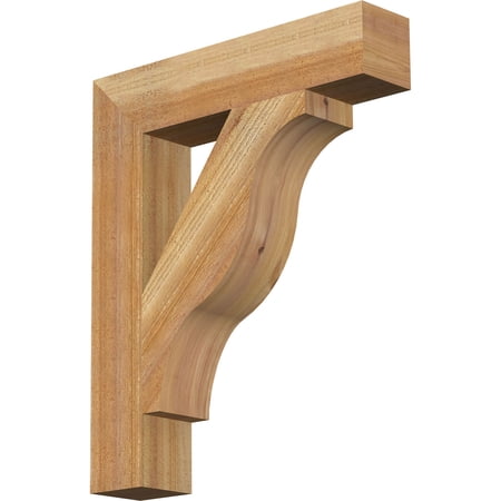 Ekena Millwork 4"W x 20"D x 24"H Funston Block Rough Sawn Bracket, Western Red Cedar