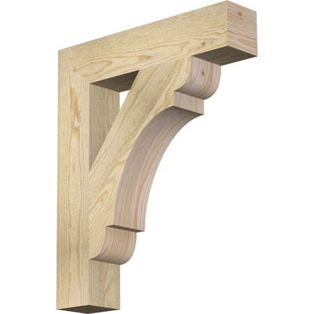 Ekena Millwork 4"W x 20"D x 24"H Olympic Block Rough Sawn Bracket, Douglas Fir