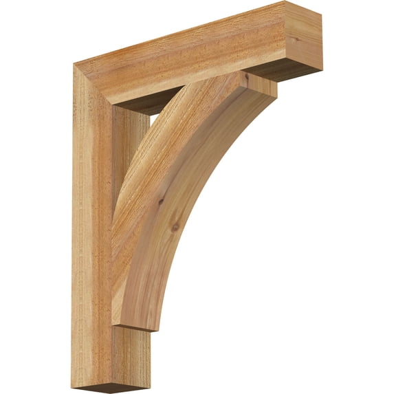 Ekena Millwork 4"W x 20"D x 24"H Thorton Block Rough Sawn Bracket, Western Red Cedar