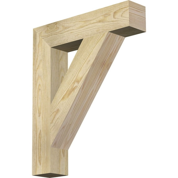 Ekena Millwork 4"W x 20"D x 24"H Traditional Block Rough Sawn Bracket, Douglas Fir