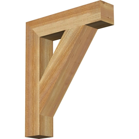 Ekena Millwork 4"W x 20"D x 24"H Traditional Block Rough Sawn Bracket, Western Red Cedar