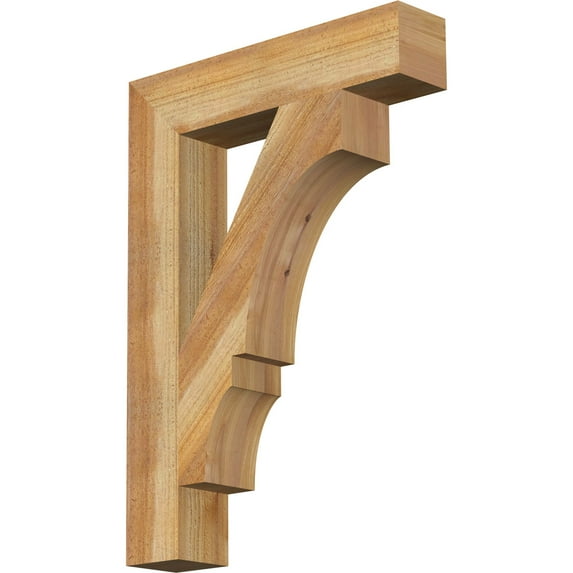 Ekena Millwork 4"W x 20"D x 28"H Balboa Block Rough Sawn Bracket, Western Red Cedar