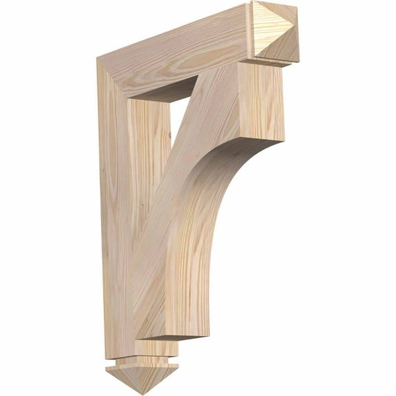 Ekena Millwork 4"W x 20"D x 28"H Olympic Arts & Crafts Rough Sawn Bracket, Douglas Fir