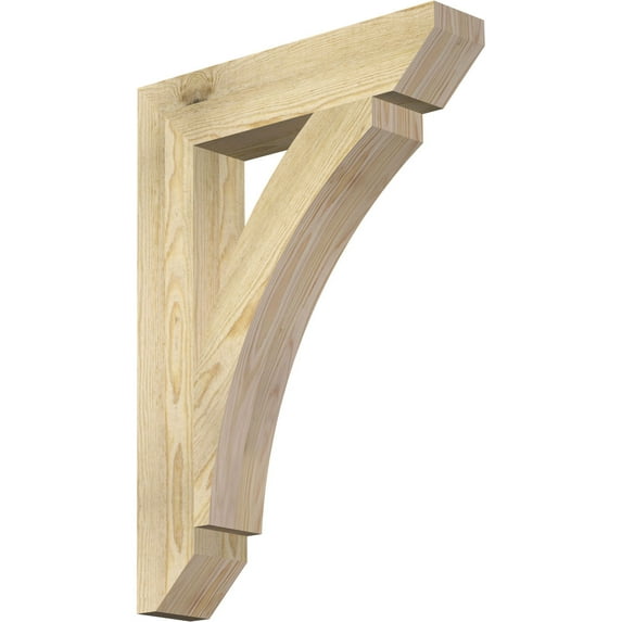 Ekena Millwork 4"W x 20"D x 28"H Thorton Slat Rough Sawn Bracket, Douglas Fir