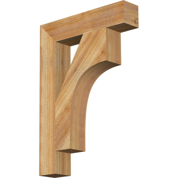 Ekena Millwork 4"W x 20"D x 28"H Westlake Block Rough Sawn Bracket, Western Red Cedar