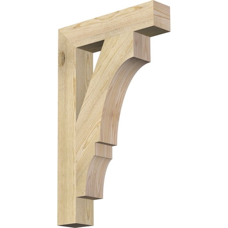 Ekena Millwork 4"W x 20"D x 32"H Balboa Block Rough Sawn Bracket, Douglas Fir