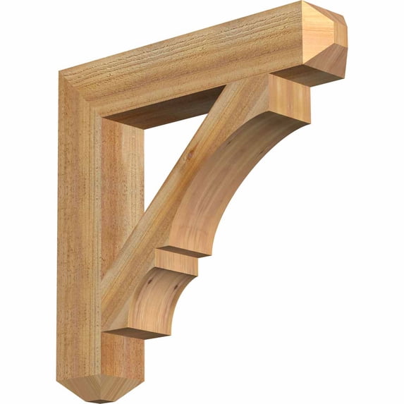 Ekena Millwork 4"W x 20"D x 32"H Balboa Craftsman Rough Sawn Bracket, Western Red Cedar