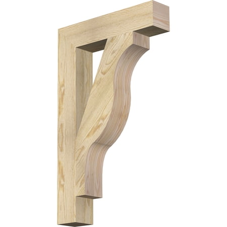 Ekena Millwork 4"W x 20"D x 32"H Funston Block Rough Sawn Bracket, Douglas Fir