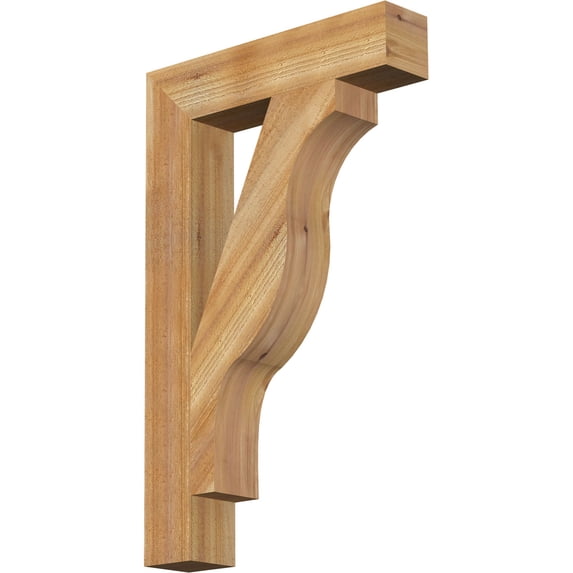 Ekena Millwork 4"W x 20"D x 32"H Funston Block Rough Sawn Bracket, Western Red Cedar