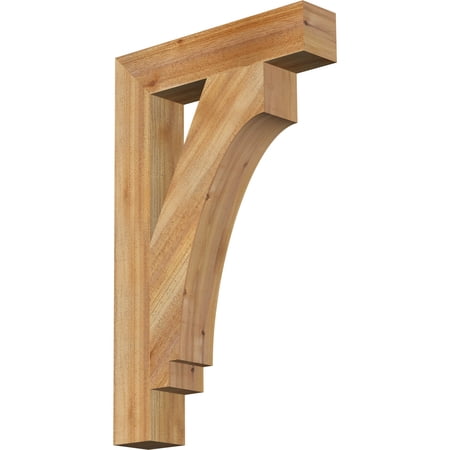 Ekena Millwork 4"W x 20"D x 32"H Imperial Block Rough Sawn Bracket, Western Red Cedar