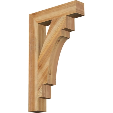Ekena Millwork 4"W x 20"D x 32"H Merced Block Rough Sawn Bracket, Western Red Cedar