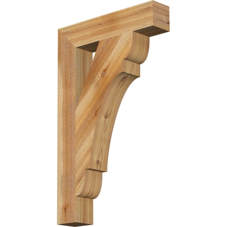 Ekena Millwork 4"W x 20"D x 32"H Olympic Block Rough Sawn Bracket, Western Red Cedar