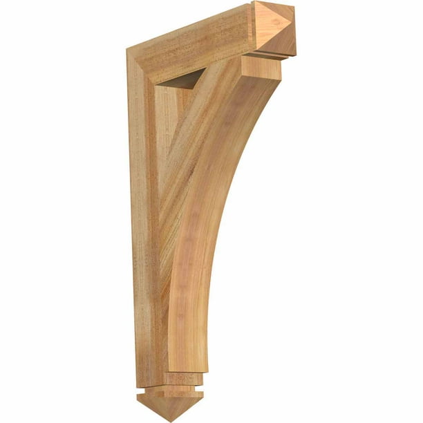Ekena Millwork 4"W x 20"D x 32"H Thorton Arts & Crafts Rough Sawn Bracket, Western Red Cedar