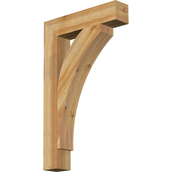 Ekena Millwork 4"W x 20"D x 32"H Thorton Block Rough Sawn Bracket, Western Red Cedar