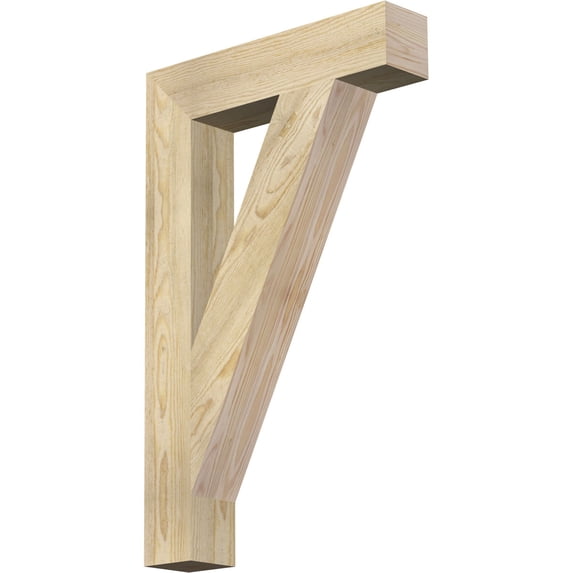Ekena Millwork 4"W x 20"D x 32"H Traditional Block Rough Sawn Bracket, Douglas Fir