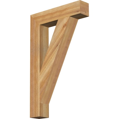 Ekena Millwork 4"W x 20"D x 32"H Traditional Block Rough Sawn Bracket, Western Red Cedar