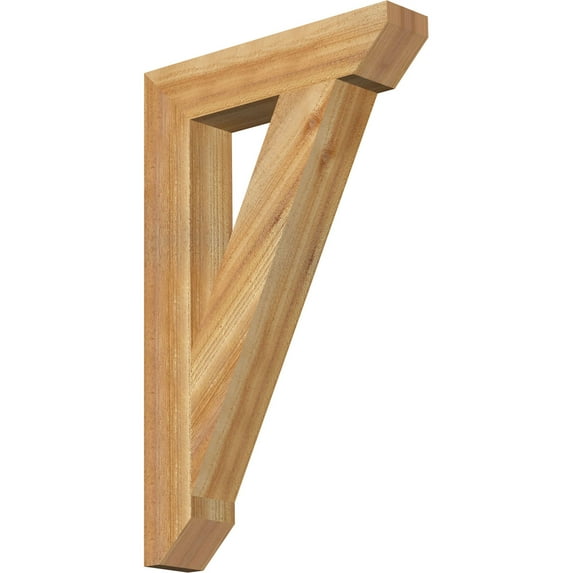 Ekena Millwork 4"W x 20"D x 32"H Traditional Slat Rough Sawn Bracket, Western Red Cedar