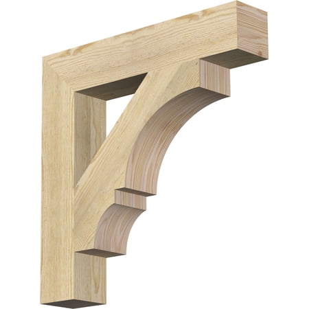 Ekena Millwork 4"W x 22"D x 22"H Balboa Block Rough Sawn Bracket, Douglas Fir