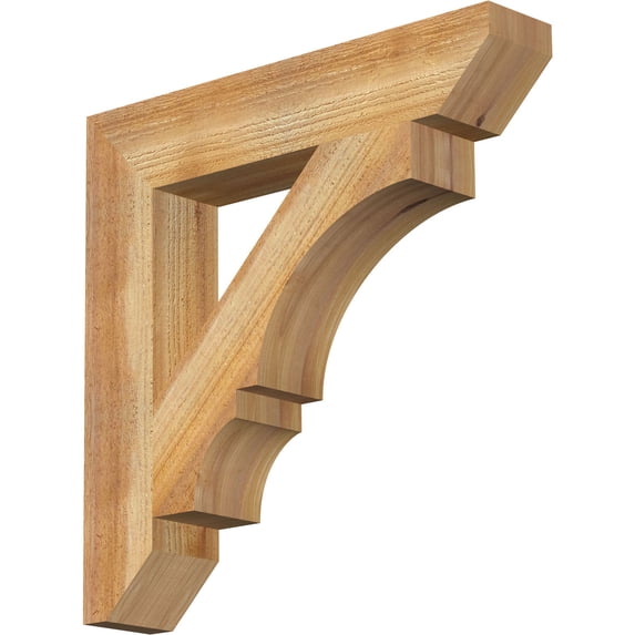 Ekena Millwork 4"W x 22"D x 22"H Balboa Slat Rough Sawn Bracket, Western Red Cedar