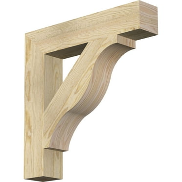 Ekena Millwork 4"W x 22"D x 22"H Funston Block Rough Sawn Bracket, Douglas Fir