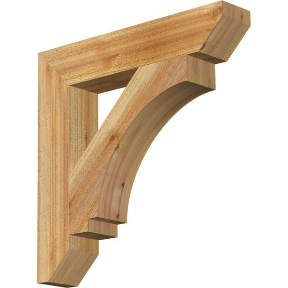 Ekena Millwork 4"W x 22"D x 22"H Imperial Slat Rough Sawn Bracket, Western Red Cedar