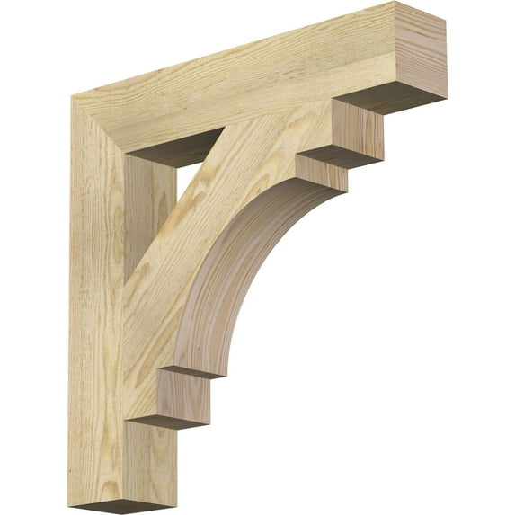 Ekena Millwork 4"W x 22"D x 22"H Merced Block Rough Sawn Bracket, Douglas Fir