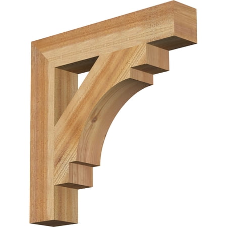 Ekena Millwork 4"W x 22"D x 22"H Merced Block Rough Sawn Bracket, Western Red Cedar