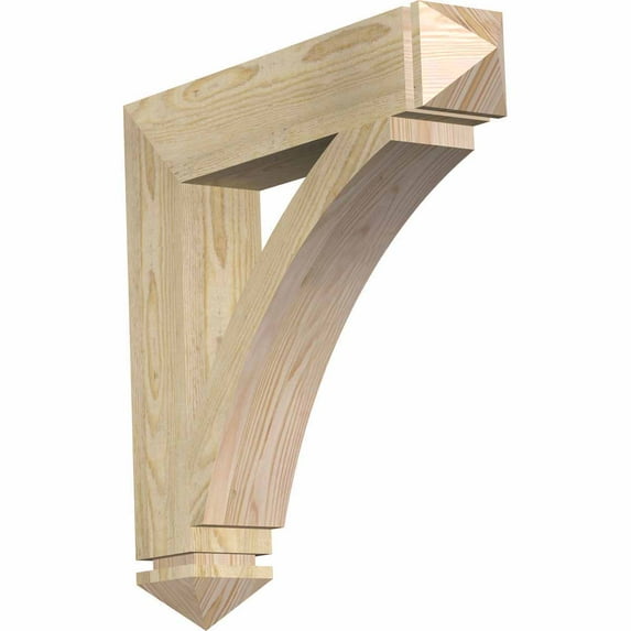 Ekena Millwork 4"W x 22"D x 22"H Thorton Arts & Crafts Rough Sawn Bracket, Douglas Fir
