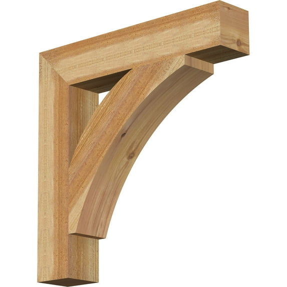 Ekena Millwork 4"W x 22"D x 22"H Thorton Block Rough Sawn Bracket, Western Red Cedar