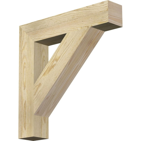 Ekena Millwork 4"W x 22"D x 22"H Traditional Block Rough Sawn Bracket, Douglas Fir