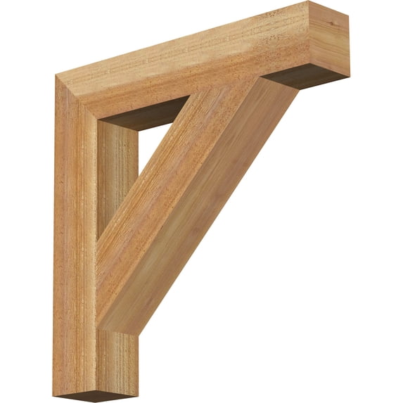 Ekena Millwork 4"W x 22"D x 22"H Traditional Block Rough Sawn Bracket, Western Red Cedar