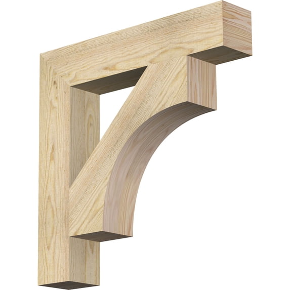 Ekena Millwork 4"W x 22"D x 22"H Westlake Block Rough Sawn Bracket, Douglas Fir