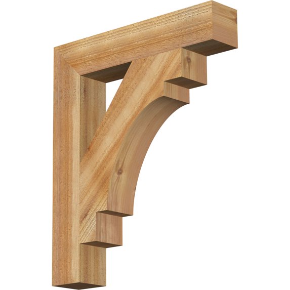 Ekena Millwork 4"W x 22"D x 26"H Merced Block Rough Sawn Bracket, Western Red Cedar