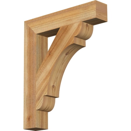 Ekena Millwork 4"W x 22"D x 26"H Olympic Block Rough Sawn Bracket, Western Red Cedar