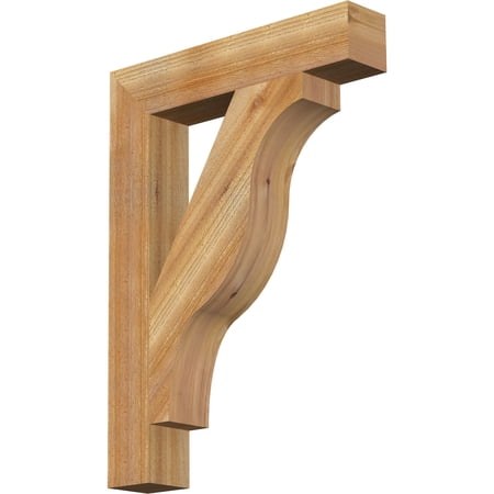 Ekena Millwork 4"W x 22"D x 30"H Funston Block Rough Sawn Bracket, Western Red Cedar