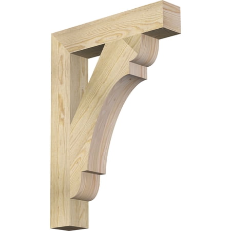 Ekena Millwork 4"W x 22"D x 30"H Olympic Block Rough Sawn Bracket, Douglas Fir