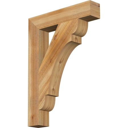 Ekena Millwork 4"W x 22"D x 30"H Olympic Block Rough Sawn Bracket, Western Red Cedar