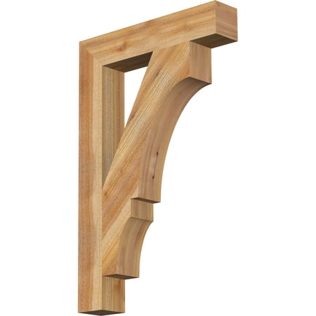 Ekena Millwork 4"W x 22"D x 34"H Balboa Block Rough Sawn Bracket, Western Red Cedar