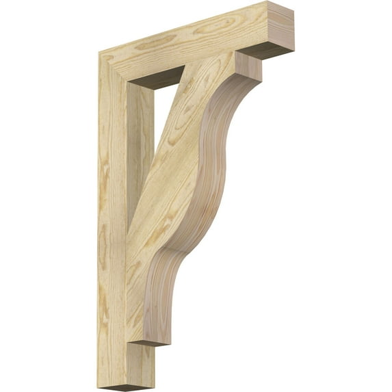 Ekena Millwork 4"W x 22"D x 34"H Funston Block Rough Sawn Bracket, Douglas Fir