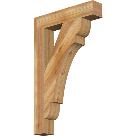 Ekena Millwork 4"W x 22"D x 34"H Olympic Block Rough Sawn Bracket, Western Red Cedar