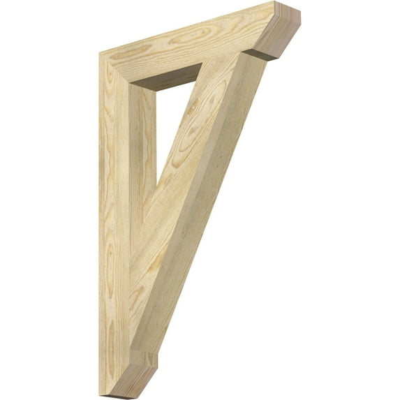 Ekena Millwork 4"W x 22"D x 34"H Traditional Slat Rough Sawn Bracket, Douglas Fir