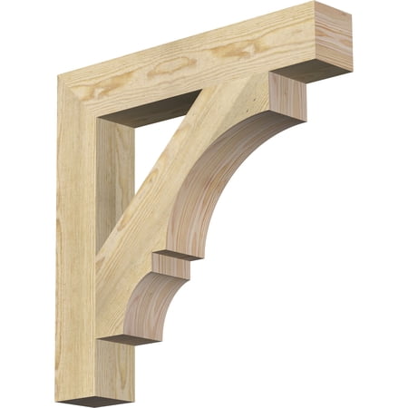 Ekena Millwork 4"W x 24"D x 24"H Balboa Block Rough Sawn Bracket, Douglas Fir