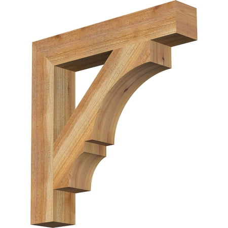 Ekena Millwork 4"W x 24"D x 24"H Balboa Block Rough Sawn Bracket, Western Red Cedar