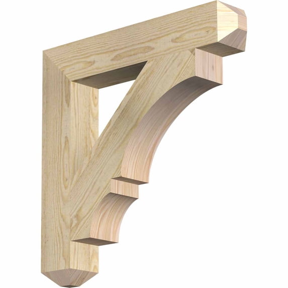 Ekena Millwork 4"W x 24"D x 24"H Balboa Craftsman Rough Sawn Bracket, Douglas Fir